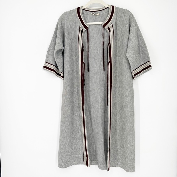 1970s Voguester Jr. Wool Jersey Knit Sweater Long Cardigan Duster - Picture 4 of 5